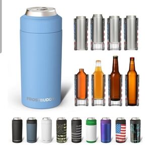 Frost Buddy Universal Can Cooler Baby Blue Stainless Steel Fits 12–16oz